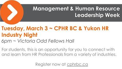 CPHR BC & Yukon HR Industry Night